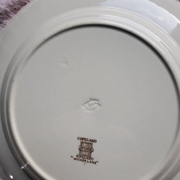 SPODE COPELAND CHINA SALAD PLATE BASKET WEAVE WICKER LANE MADE IN ENGLAND 'BIN F - Picture 3 of 4